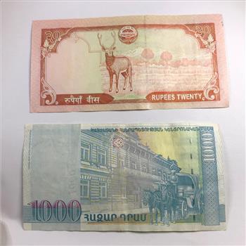 Foreign Currency Lot of Two Notes in Protective Sleeve