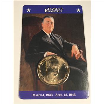 Franklin D. Roosevelt Presidential Commemorative Dollar*Brilliant Uncirculated*Facts Card