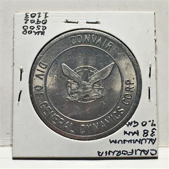 General Dynamic Corp.; California Medallion*1958*Aluminum*38mm