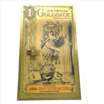 10 NEVADA Goldback 1/100 Oz 24K Pure Gold Aurum Gold Foil Note - IN STOCK - Foto 2