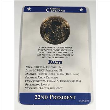 Grover Cleveland Presidential Commemorative Dollar*Brilliant Uncirculated*Facts Card