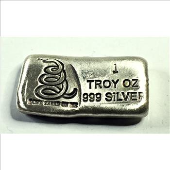 Hand-poured One Troy Ounce .999 Silver Bar*Marijuana Leaf