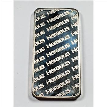 Heraeus 10 Troy Oz 999 Silver Bar Serial # 2678