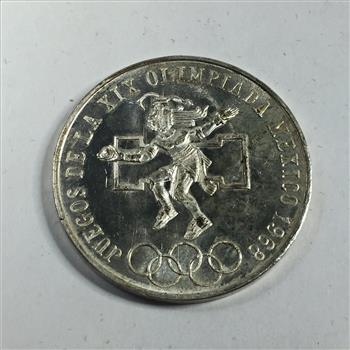 HIGH GRADE 1968 Mexico Olympic Games Commemorative SILVER 25 Pesos