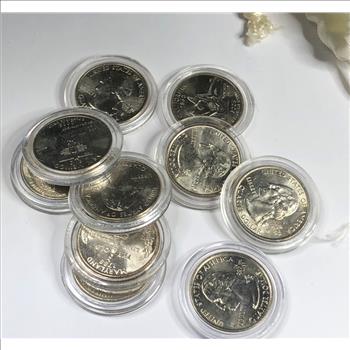 High Grade Uncirculated State Quarters (10) in Mint State Condition Protective Capsules Cloth Bag
