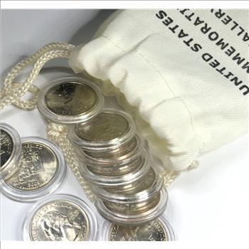 High Grade Uncirculated State Quarters (10) in Mint State Condition Protective Capsules Cloth Bag