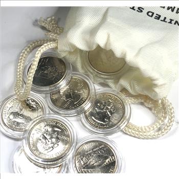 High Grade Uncirculated State Quarters (10) in Mint State Condition Protective Capsules Cloth Bag