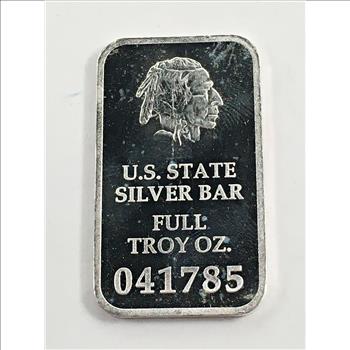 Illinois State Commemorative One Troy Ounce .999 Fine Silver Bar*Numbered