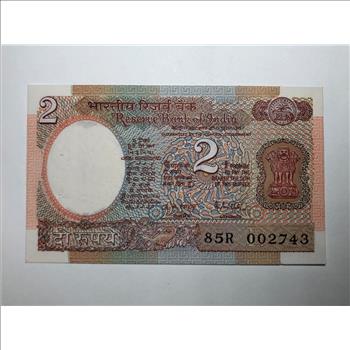 India 2 Rupees  Crisp Uncirculated Bank Note