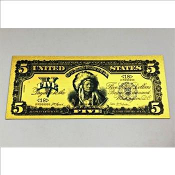 Indian Chief $5 Dollar Banknote Commemorative Replica
