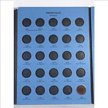 Indian Head Cents Collector's Album Including Flying Eagle Cents 1857-1909*Includes 24 Indian Head Cents