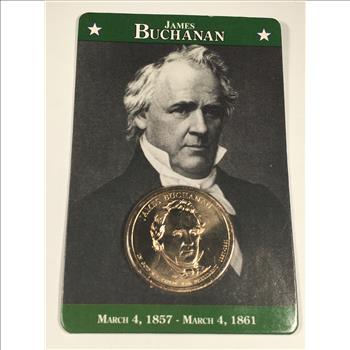 James Buchanan Presidential Commemorative Dollar*Brilliant Uncirculated*Facts Card