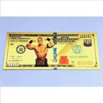 John Cena Gold Foil 100 Dollar Commemorative Banknote
