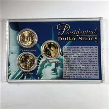 John Tyler P, D & S Presidential Commemorative Dollar Set*Uncirculated/Proof in Custom Holder