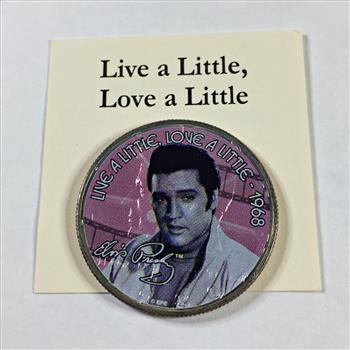 Kennedy Half Dollar with Colorized Elvis Presley Bust*Live A Little, Love A Little, 1968