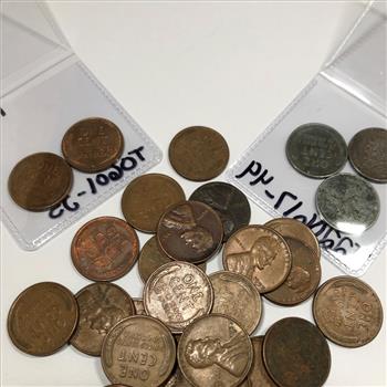 Large Lot of Lincoln Head Wheat Cents*Includes Some Steel Wartime Cents*Various Grades