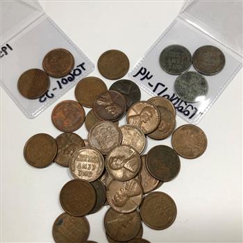 Large Lot of Lincoln Head Wheat Cents*Includes Some Steel Wartime Cents*Various Grades