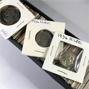 Large Lot of Nickels*Over 100 Buffalo and Jefferson Nickels*More then Half are Buffalos*Various Dates and Grades