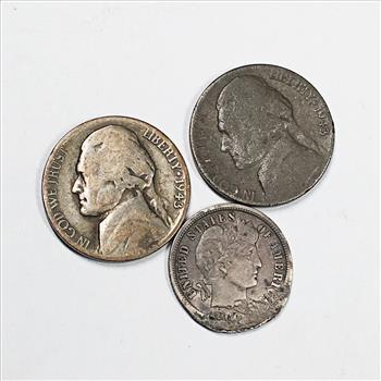 Large Type Lot with Silver*Nickels, Cents