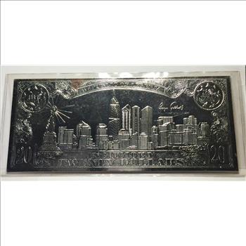Liberia $20 Silver Layered Note*In Memory of the Twin Towers*Numbered with Signature of the Nat'l Collector's Mint