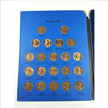 Lincoln Memorial Cent Collection Album Starting 1959*Includes 76 Memorial Cents*Includes Some High Grade Coins