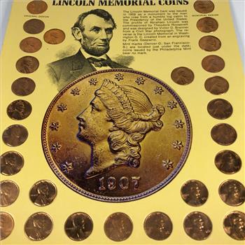 Lincoln Memorial Coins*Include 29 High Grade Red Lincoln memorial Cents on Story Board