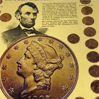 Lincoln Memorial Coins*Include 29 High Grade Red Lincoln memorial Cents on Story Board
