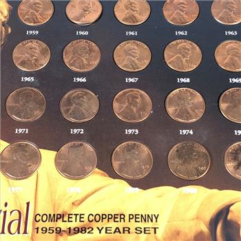 Lincoln Memorial Complete Copper Penny Year Set*1959-1982*Missing 1960, 1975 & 1976*All High Grade Red