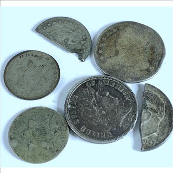 Lost of Silver US Obsolete Type Coins Including Half Dime, Silver 3 Cent Piece, Barber Dime, Bust Dime and MORE