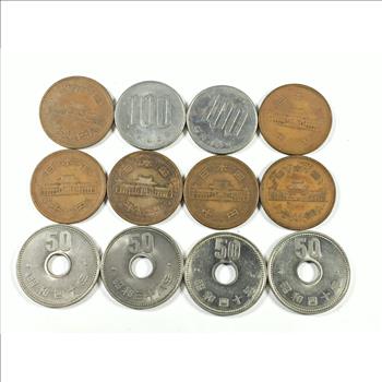 Lot of 12 Japanese Coins*Various Denominations, Years and Grades