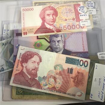 Lot of 12 World Currency Banknotes*Belgium, Turkey, Spain, China, India, Argentina and More*Most are Crisp Uncirculated