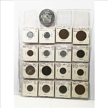 Lot of 16 World Coins and 1 World Token*Some Coins are Silver*Austria, British and More