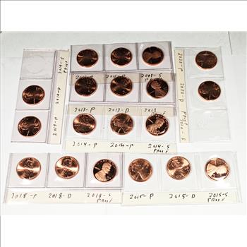 Lot of 19 High Grade Red Lincoln Head Shield Cents*P, D & S Mint Marks on Most Years