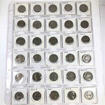 Lot of 20 Mixed Dated Jefferson Nickels*1940's and 1950's