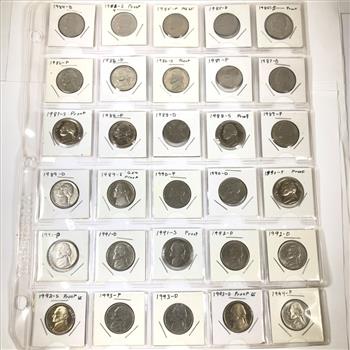Lot of 20 Mixed Dated Jefferson Nickels*1980's and 1990's