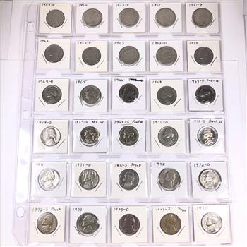 Lot of 20 Mixed Dated Jefferson Nickels*Late 1960's and 1970's