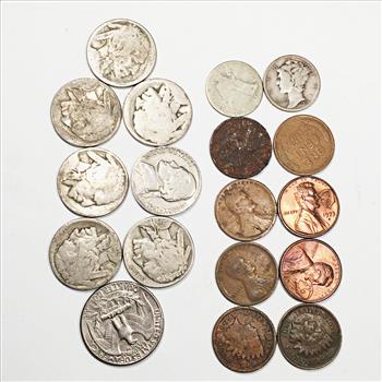 Lot of 20th Century Coins*Some Silver*Quarter, Dimes, Nickels and Cents*Various Dates and Grades