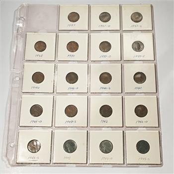 Lot of 38 Lincoln Head Wheat Cents*1925 - 1943*Various Grades