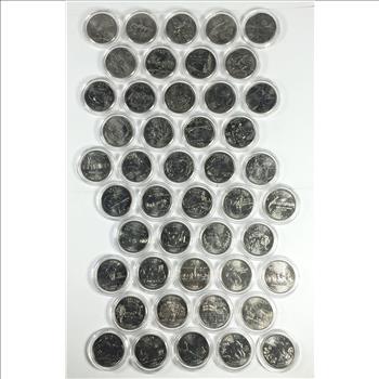 Lot of 46 Commemorative State Quarters in Custom Storage Box w/Keys*All Different Years and States in Capsules