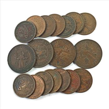 Lot of !8 Coins of Cypress*1955 Three Mils and Five Mils Coins