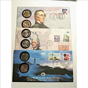 Lot of Commemorative Presidential Dollars and Commemorative Quarters*On FDC's