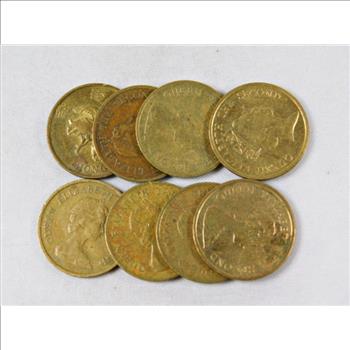Lot of Eight Hong Kong 10 Cent Coins: 1982, 1983, 1997, 1982, 1982, 1983, 1982 and 1992