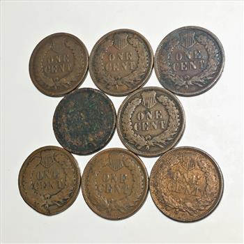 Lot of Eight Indian Head Cents*Various Grades