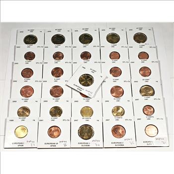 Lot of Euro Coins*3.98 Face Value*Most are Uncirculated*Over 50 Coins