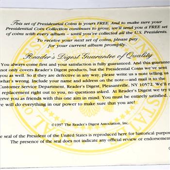 Lot of Five Brass Coins*History of the US Presidents*New in Original Packaging