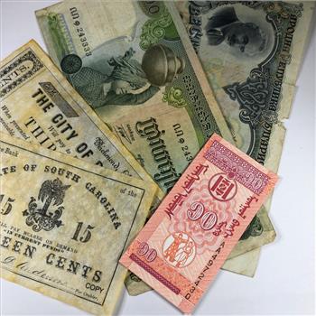 Lot of Five World Notes and US Replicas