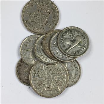 Lot of Foreign Silver Coins*Great Britian, New Zealand, Etc.*Various Grades