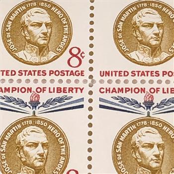 Lot of Four (4) 8c Jose De San Martin Commemorative US Postage Stamps