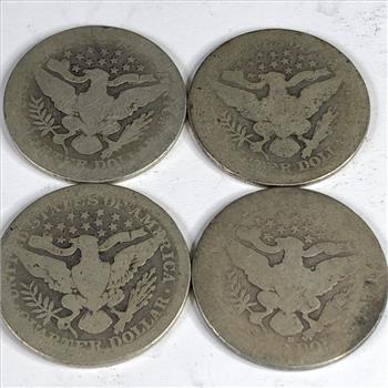 Lot of Four (4) Silver Barber Quarters: 1902, 1916-D, 1900 and 1911