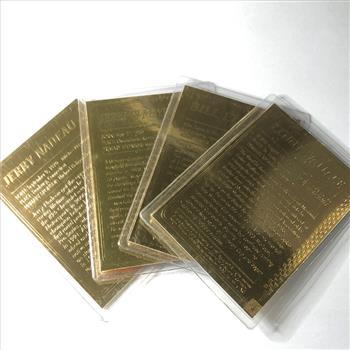 Lot of Four Gold Foil Race Car Driver Trading Cards*Kenny Wallace, Bill Elliott Jeremy Mayfield and Jerry Nadeau